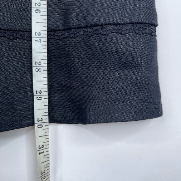 Reformation Evianna Linen Dress Black Square Neck Lace Mini Classic Size 0 - Picture 11 of 13